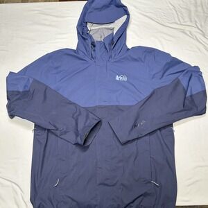 REI Co Op Rainier Jacket Mens S Blue Hydrowall 2.5L Softshell Rain Jacket Hike